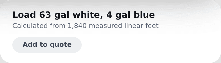 Suggestion: load 63 gallons white, 4 gallons blue